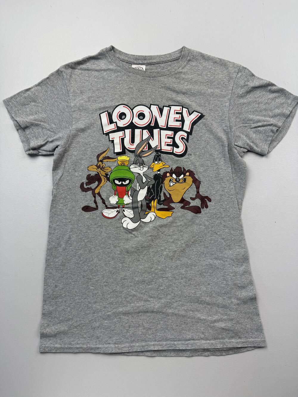 Delta Shirt Mens Small Gray Looney Tunes Characters Graphic Tee Cartoon Crewneck